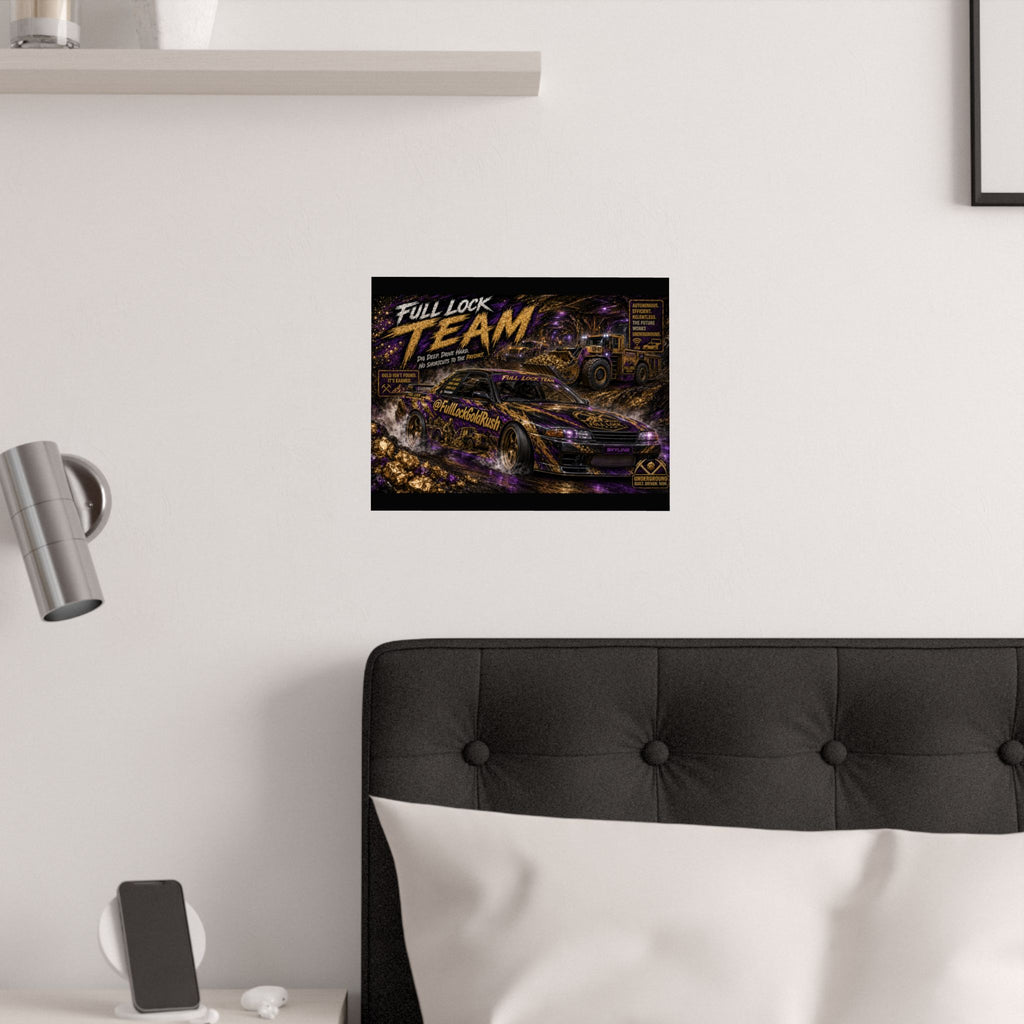 Full Lock Team Racing Satin Poster — Underground Drift Car Graphic (210gsm)
