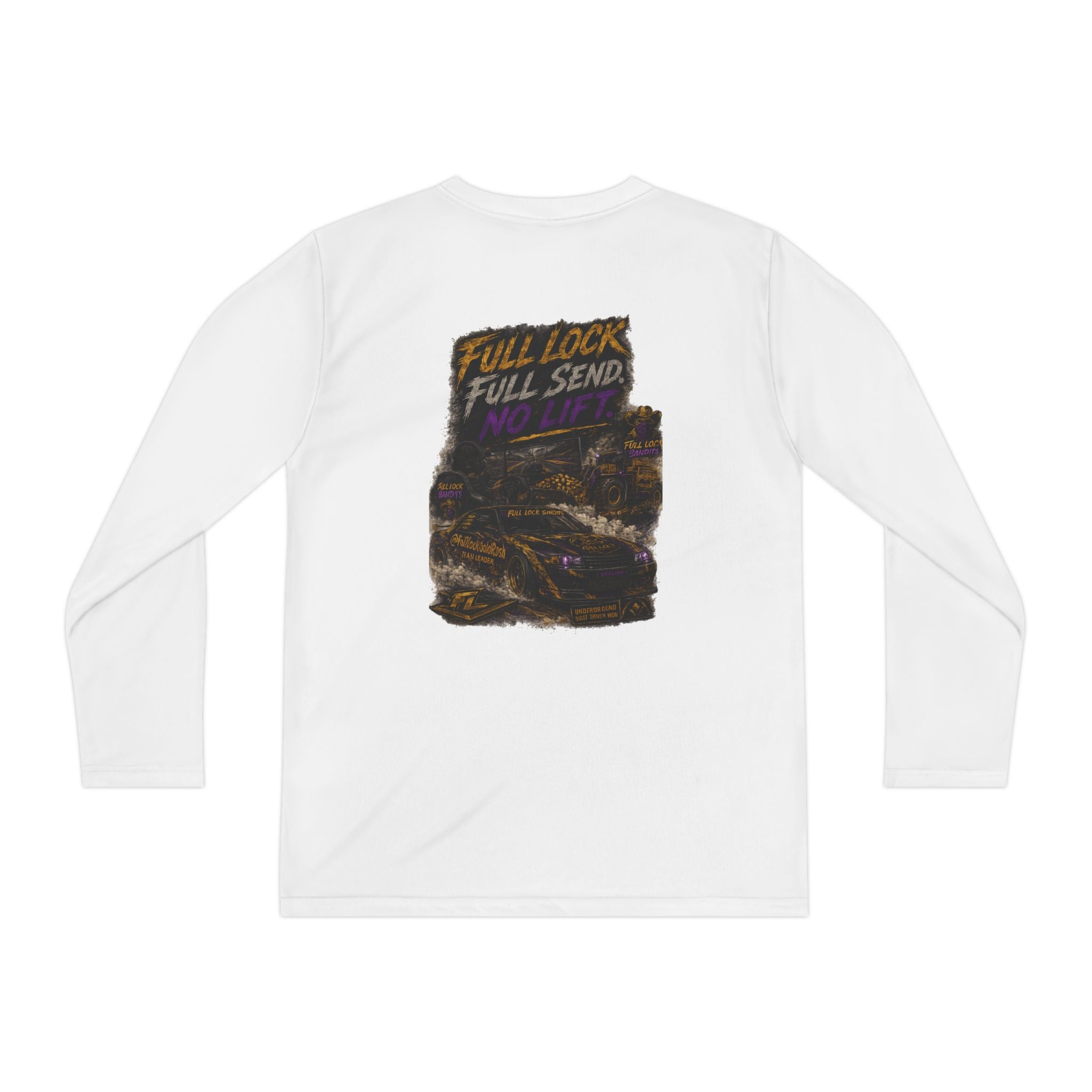 Full Lock Bandits Youth Long Sleeve — “Full Lock Full Send” Graphic Racing Shirt