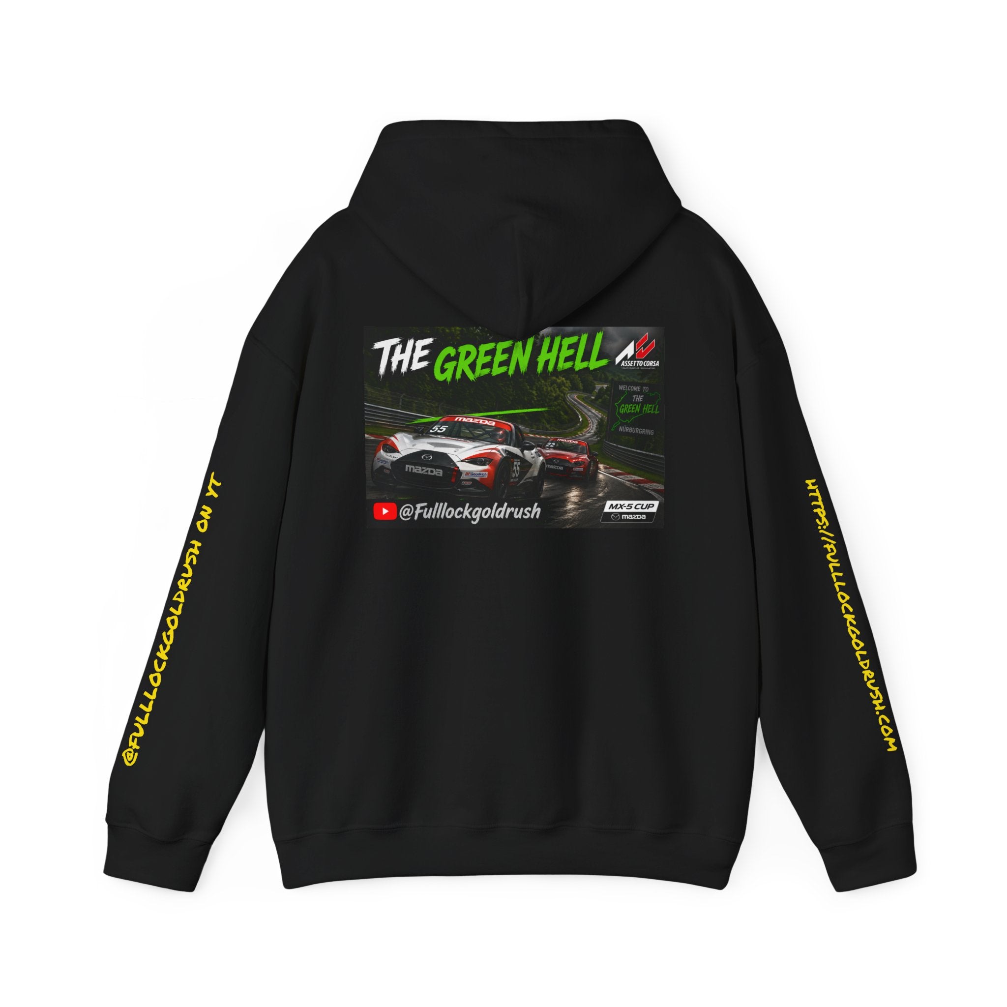 Full Lock Gold Rush Hoodie — 'The Green Hell' Racing Graphic Pullover