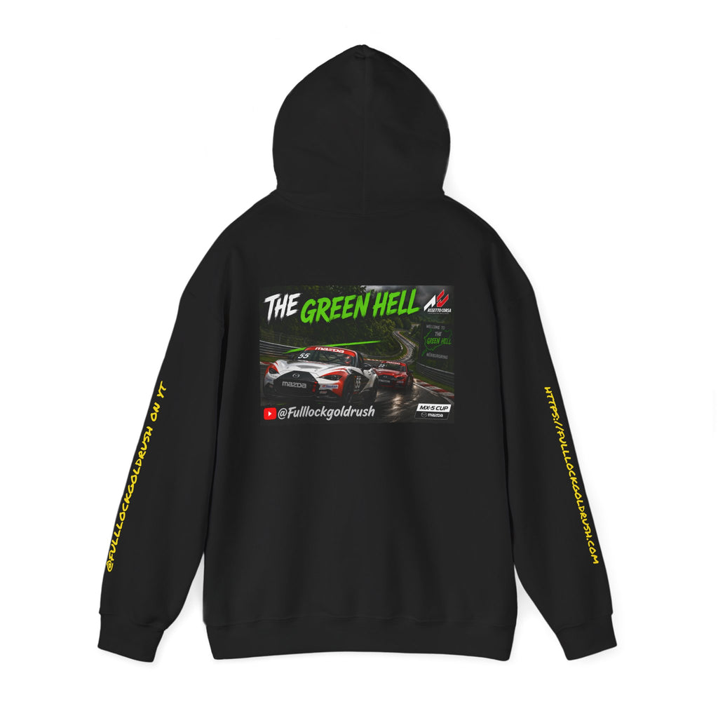 Full Lock Gold Rush Hoodie — 'The Green Hell' Racing Graphic Pullover