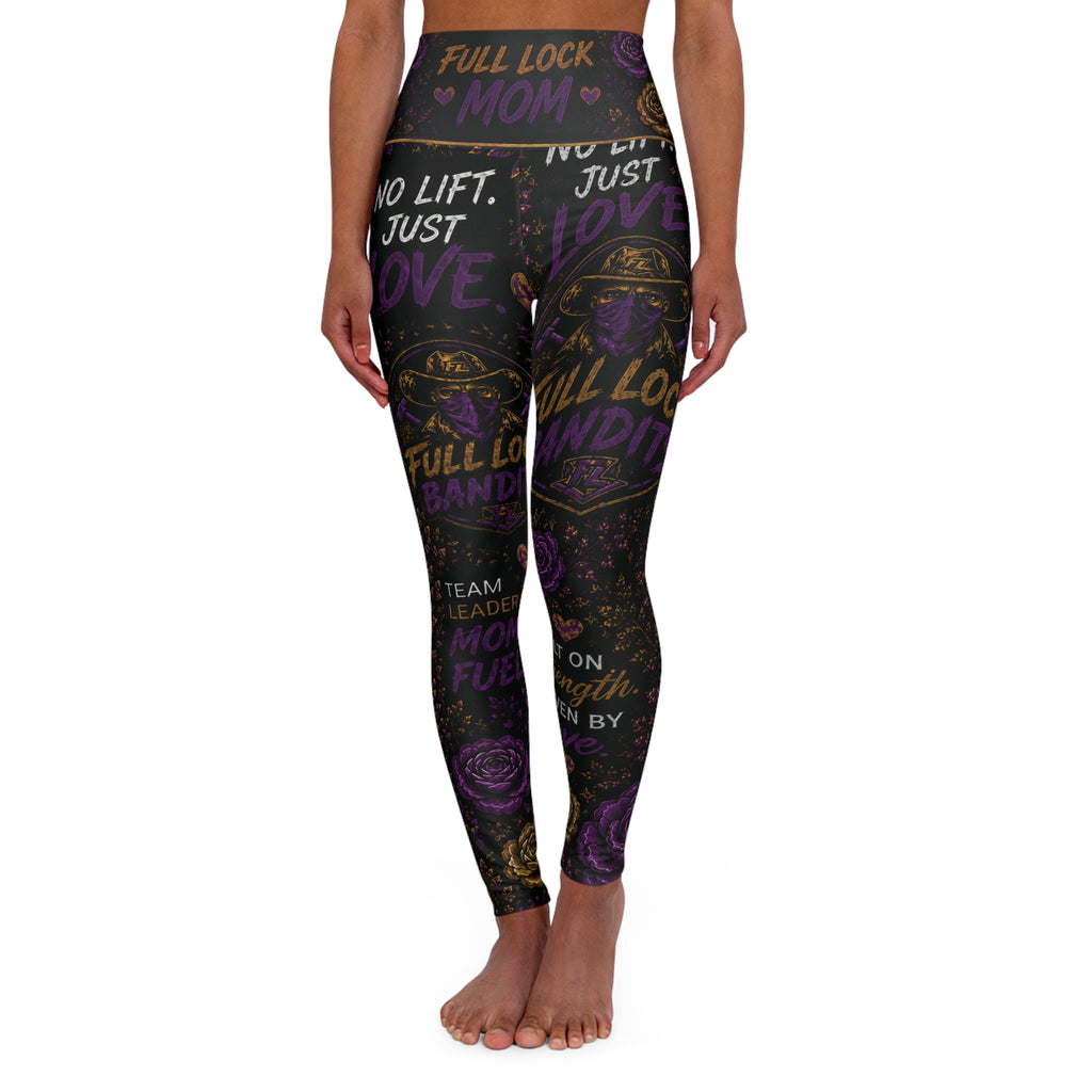 High-Waisted “Full Lock Mom” Yoga Leggings — Motivational Mom Fitness AOP