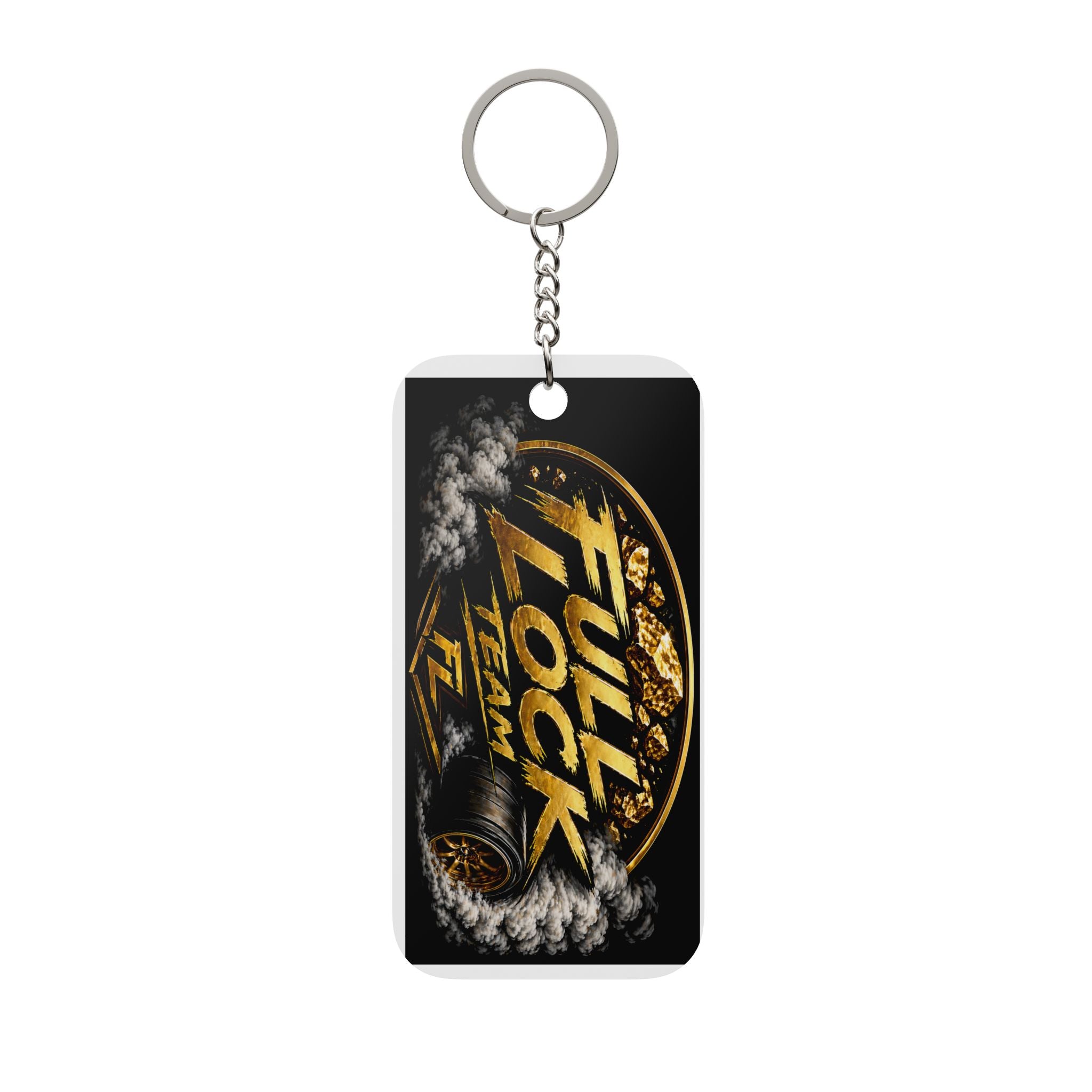 Full Lock Team Gold Racing Keychain — Double-Sided Metal Keyring